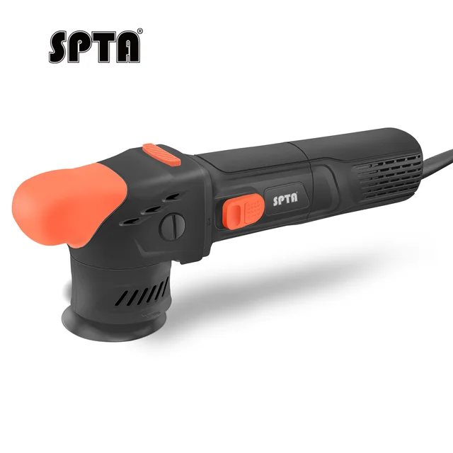 SPTA CP301-39-EU Orbit 9mm, Black&Orange 3 inch Dual Action Polisher 5-Meter Long Power Supply Cord Constant Speed Output