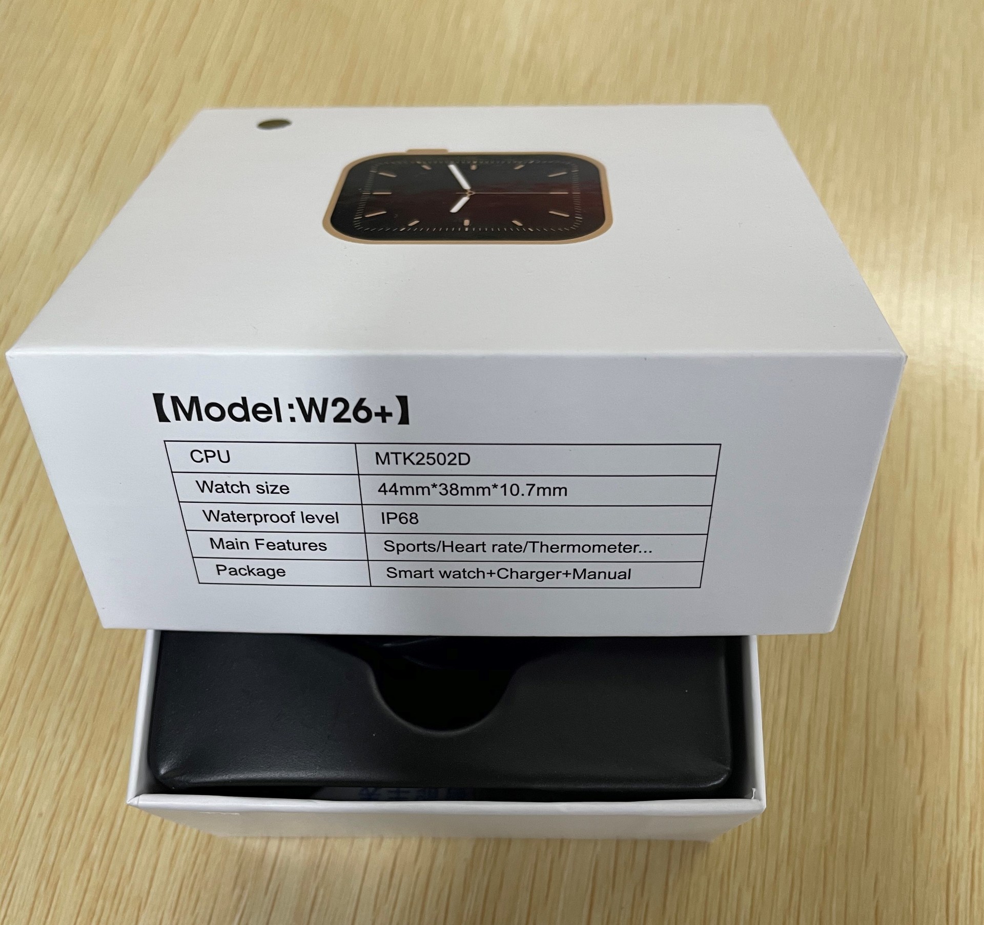 
W26 W26 + Smartwatch 1,75 дюймов полный сенсорный экран Smart Watch Series 6 синий зуб вызова ЭКГ, с экраном сердцебиения, умные часы 