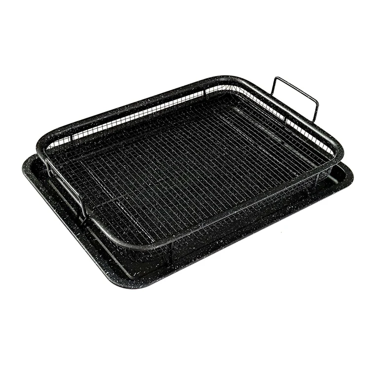 Steel Air Fryer Tray, Air Fry Basket for Oven, 2 Piece Nonstick Copper  Crisper T