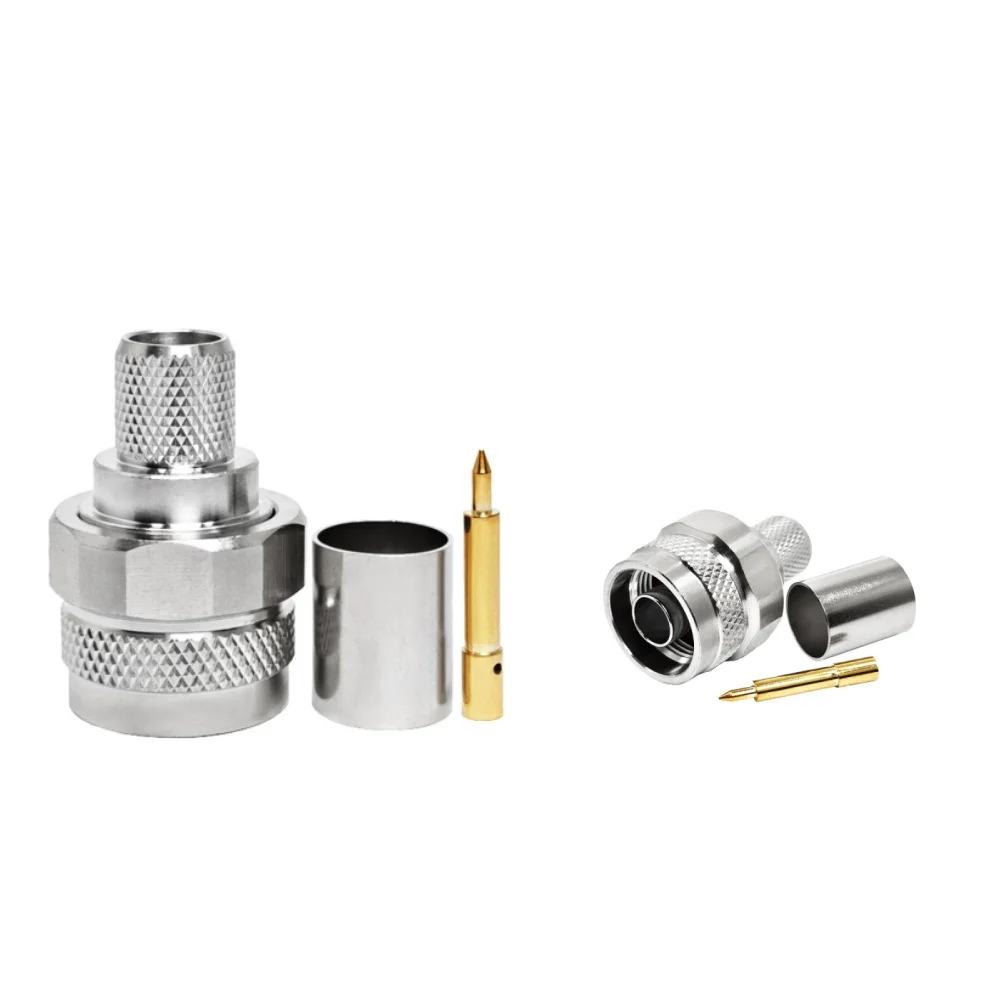 N Type Male Plug Solderless Non-solder Crimp for Cable RG213 LMR400 LMR-400 RG8 RG-8 EZ RF Coaxial Connector