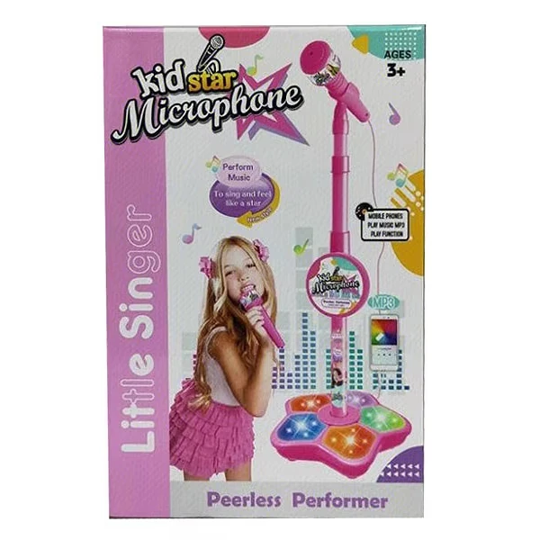 Jinming Kids Plastic Microphone Toy with Light Kids Toy Microphone with Stand