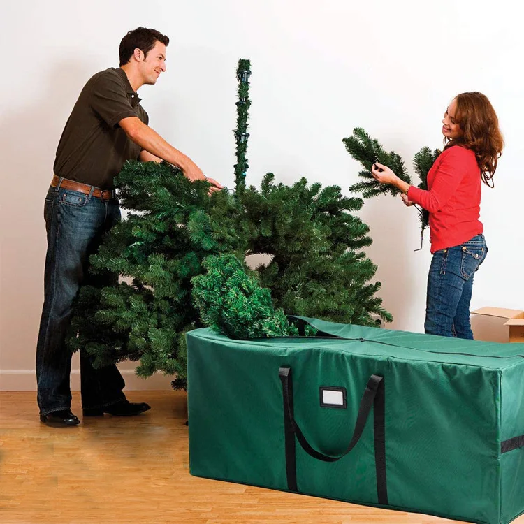 Oxford Cloth Green Color Christmas Tree Storage Bag manufacture