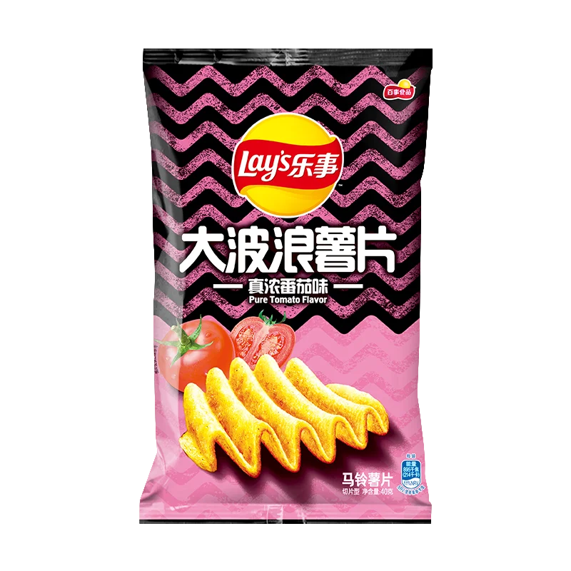 40g Lays Potato Chips Big Wave Hot Sell Exotic Snacks Factory Supply Cucumber Flavor Wholesale 7833