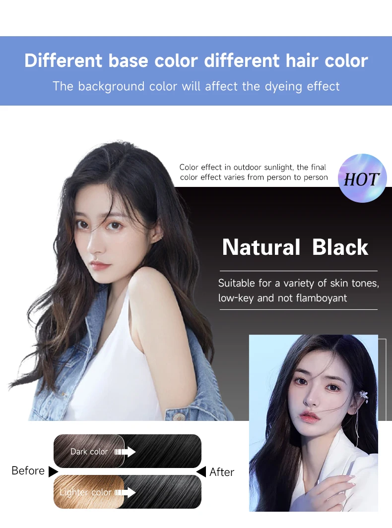 Low Price Hot Herbal Ingredients Permanent Hair Color Comb 400ml Does Not Hurt the Scalp for Multi-colored Hair