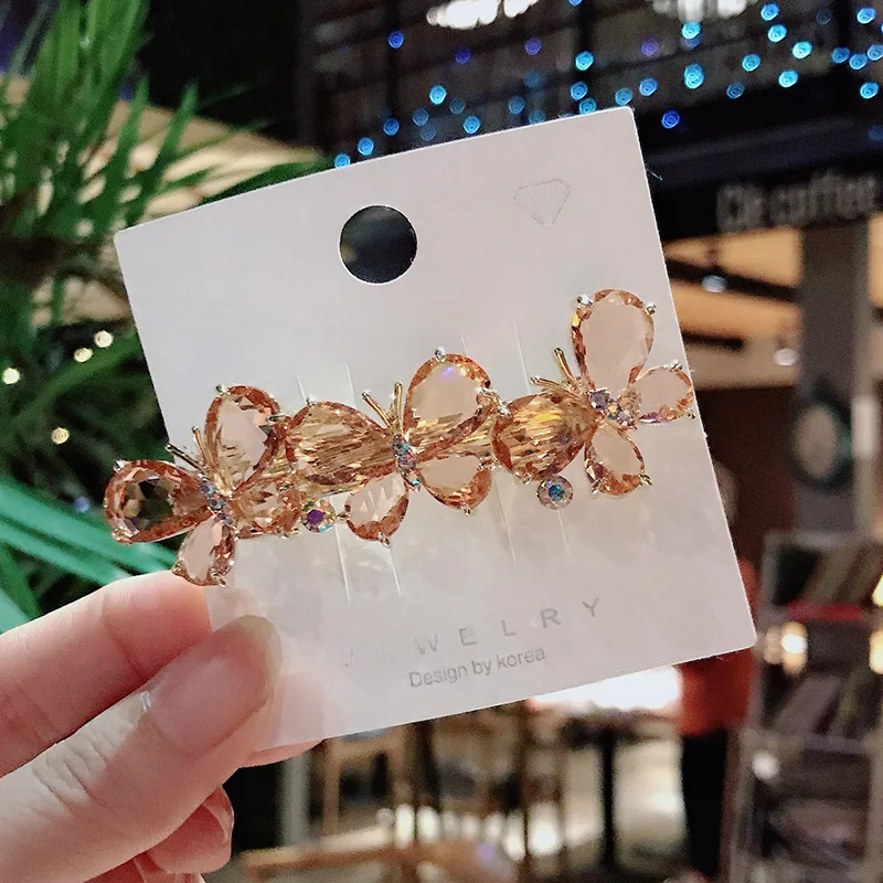 Красочные винтажные декоративные дизайнерские французские заколки в форме бабочки металлические золотистые для волос