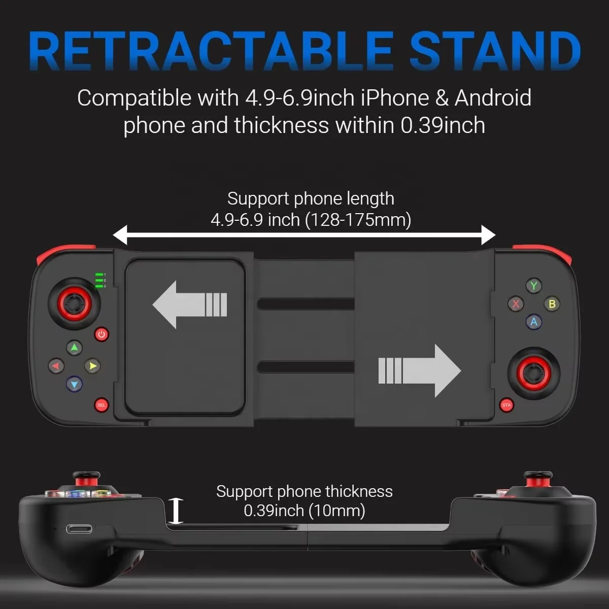 D3 Gamepad Telescopic Mobile Gaming Controller for PC IOS Android PUBG Switch PS4 Stretch Wireless 3D Joystick With Macro