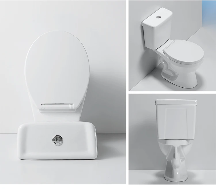 Factory wholesale cheap sanitary ware inodoro elongated toilet set bathroom water closet siphonic 2 two piece ceramic wc toilet manufacture