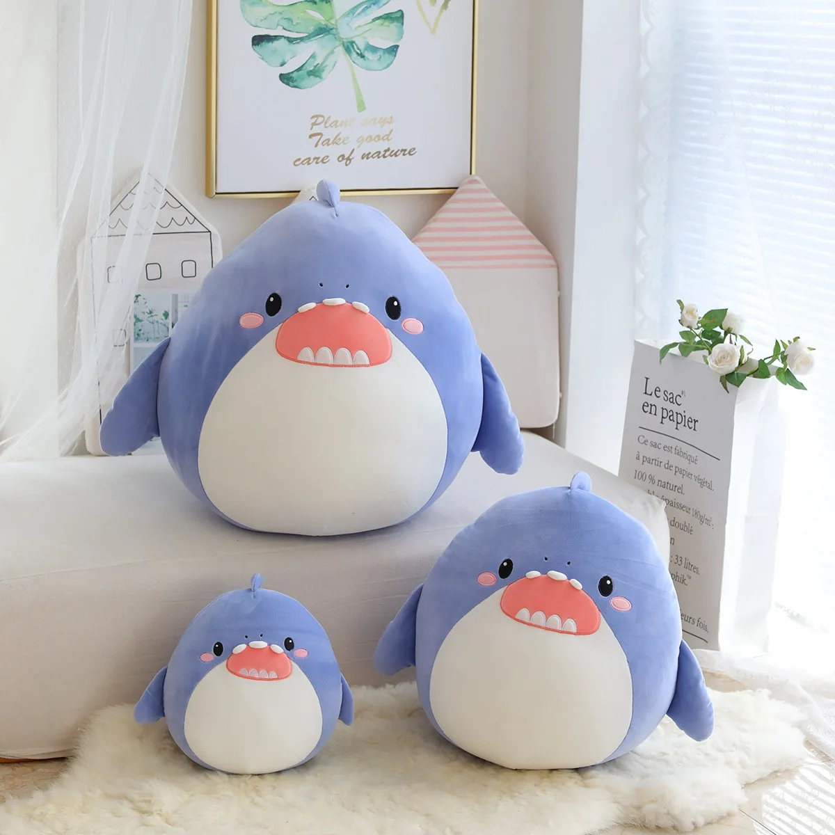 Custom Squish Shark Plush Toy Cute Cartoon Squish Toys Plush Anime Soft ...