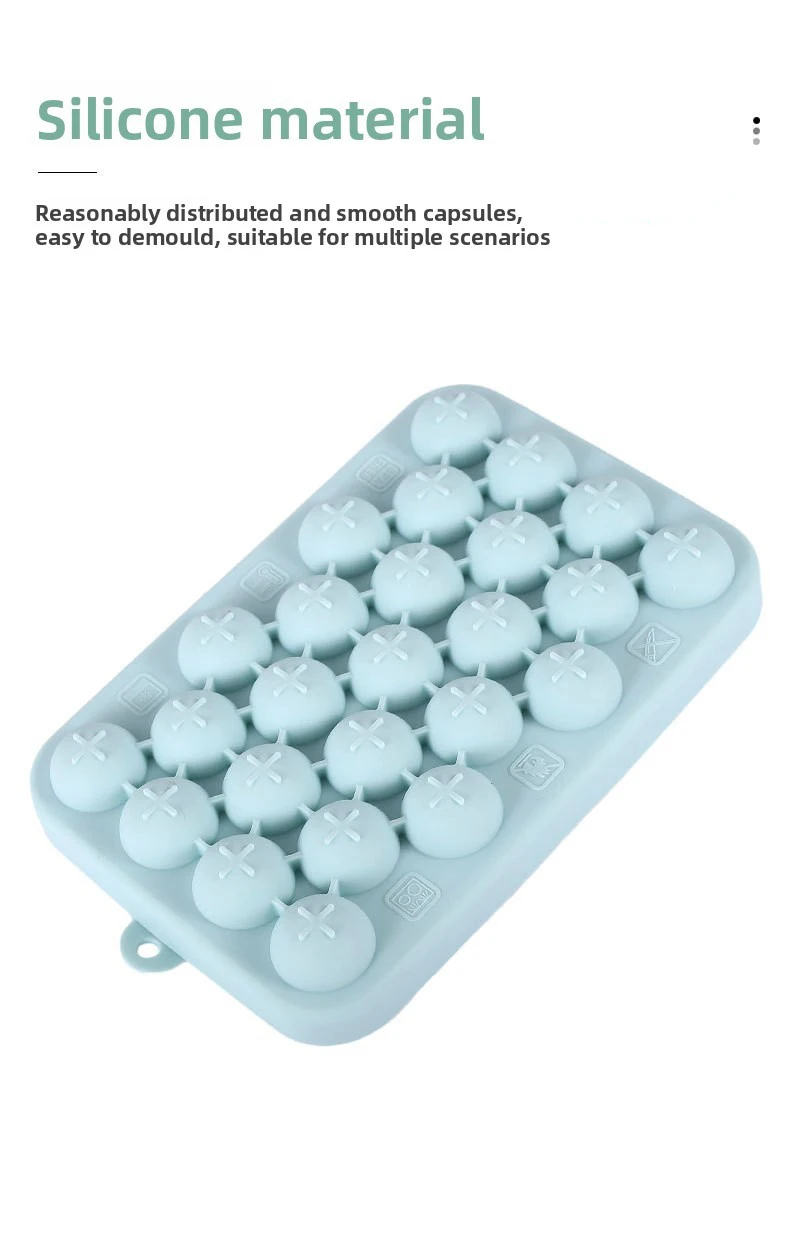 25 Grid Silicone Ball Ice Cube Mold with Easy Demold Fruit Round Ice Ball Mold Eco-Friendly and with Lid manufacture