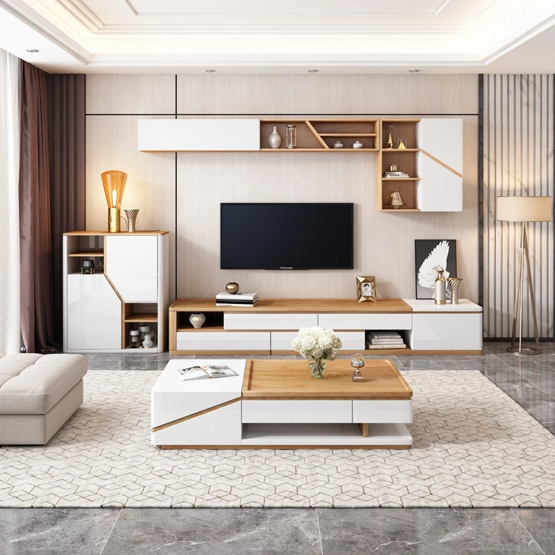 Customized  Modern Rectangular  MDF TV Stand Set Living Room Furniture