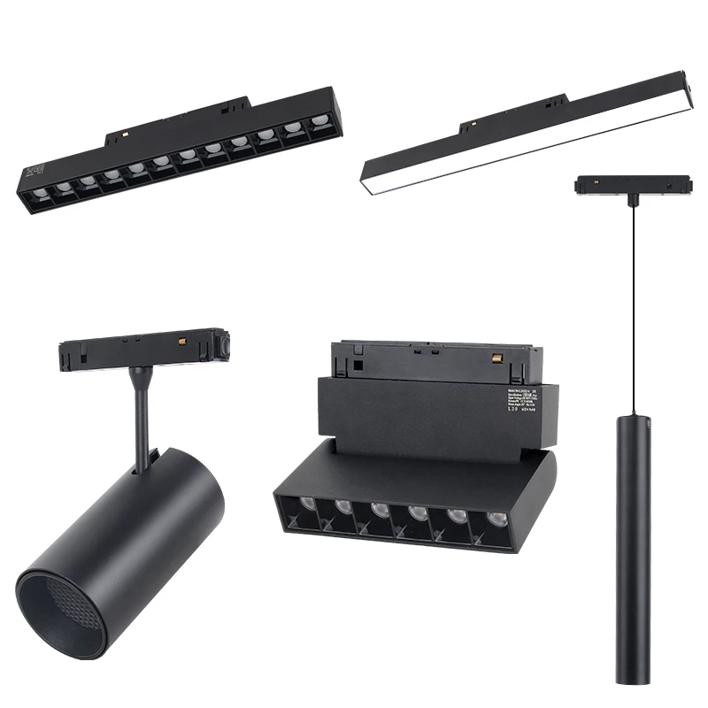 
 Светодиодная трековая система освещения, магнитная трековая поверхность, 48 В постоянного тока, Диммируемые комнатные светильники для выставочного зала, гарантия 5 лет  