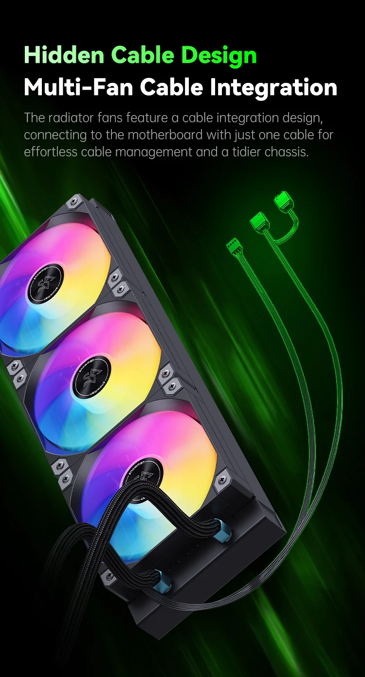 SNOWMAN AIO Liquid Cooler KL360-ARGB CPU Processor Radiator ARGB Fan ...