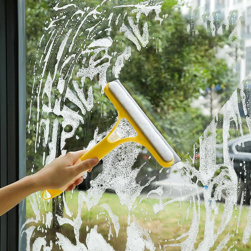 Glass Wiper Spray Mop Brush Glass Car Windshield Window Cleaner Windows Squeegee with Spray Bottle