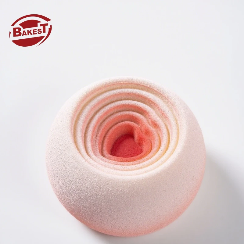 Reusable Heart-Shaped French Dessert Cake Baking Mold Valentine's Day Swirl Heart Mousse Silicone Mold Wedding Cake Vase Candy