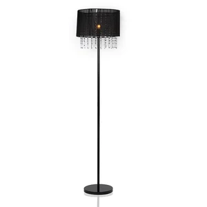 Modern Decorative Reading Lighting Living Room  Chrome Chandelier Standard Floor Lamp With Black Shade NS-122012