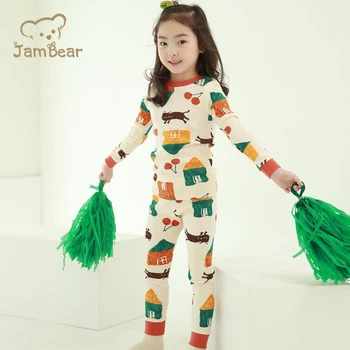 Print Bamboo Pajamas For Kids Natural Eco-friendly Two Peace Bamboo Pajamas Kids Sustainable Kids sleepwear girl