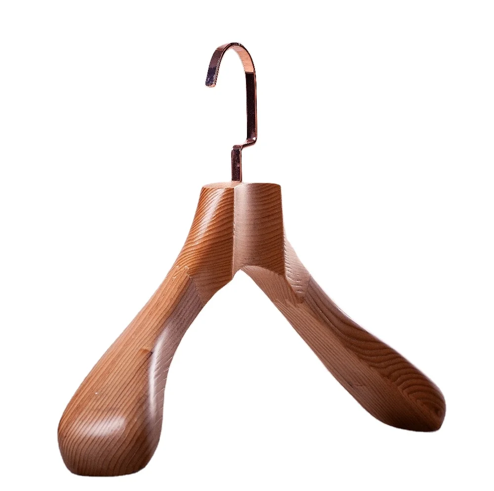 Oem Luxury Personalised Custom Logo Wood Large Coat Hangers With Wide