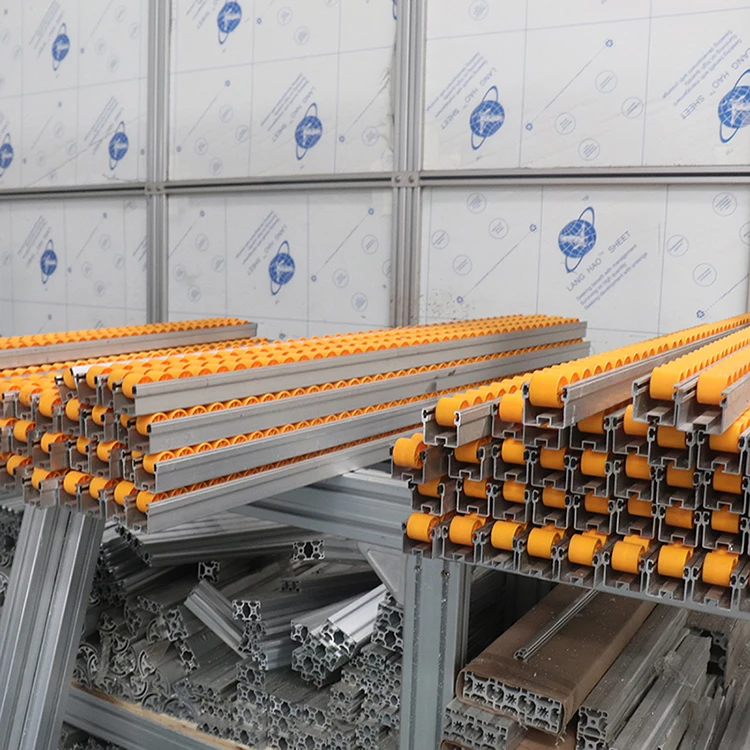 LANGLE Hight Quality Placon Sliding Roller Track Flow Rail Industrial Steel Roller Placon 4000mm for Pipe Rack System