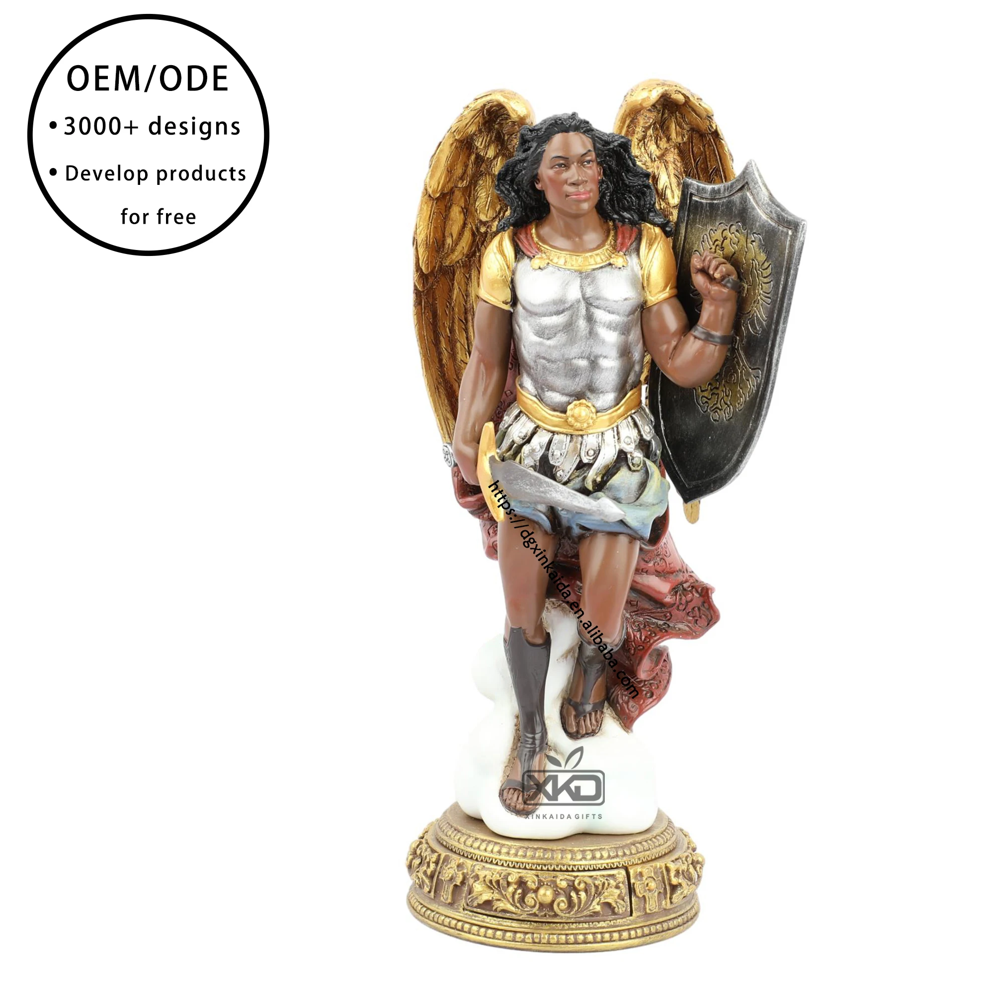 Factory Wholesale Catholic Religious Statues Resin Photo St Michael