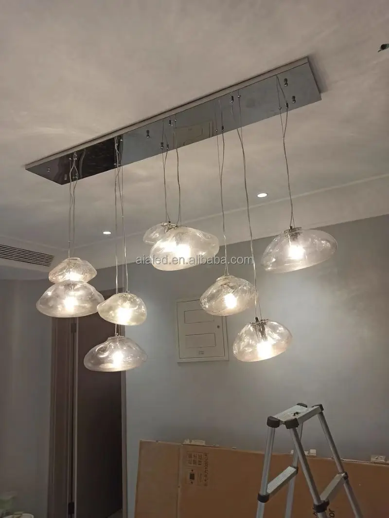 Glass Cloud Pendant Lamp Modern Hanging Hotel Luxury E27 Droplight Chandelier for Villa Home Bar Restaurant Decorative Light