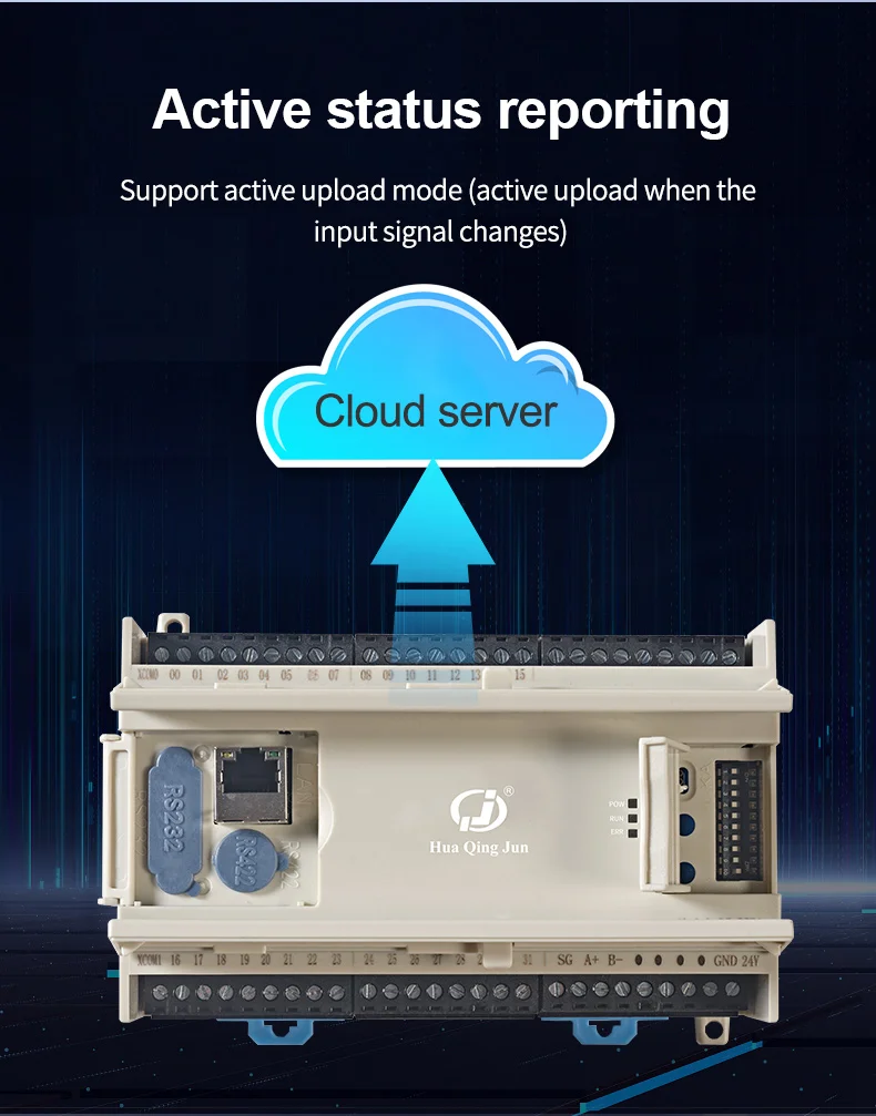 product huaqingjun 20 channel rs485 ethernet digital inputs module modbus rtu modbus tcp di module for plc expansion-13