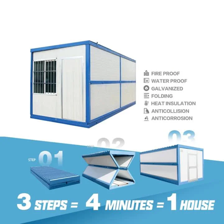 Prefabricated Folding Modular Homes Expandable Container House 2 Bedrooms 3 Bedrooms Mobil Container Homes