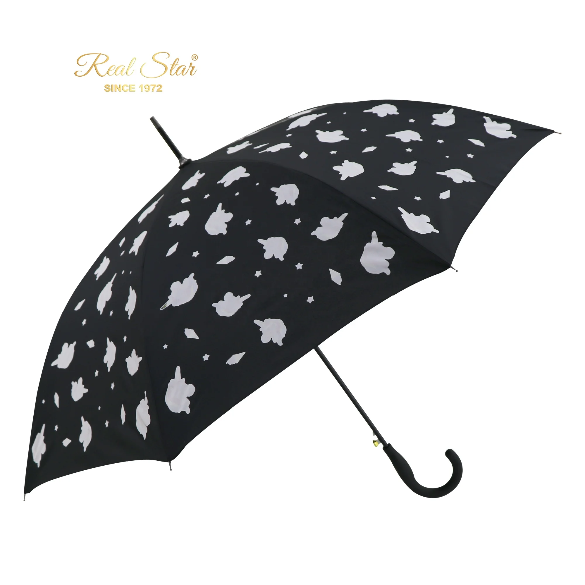 RST unicorn Pattern Color Changing Magic Umbrella Stick Straight Umbrella