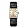 Reloj de cuero con esfera árabe color champán