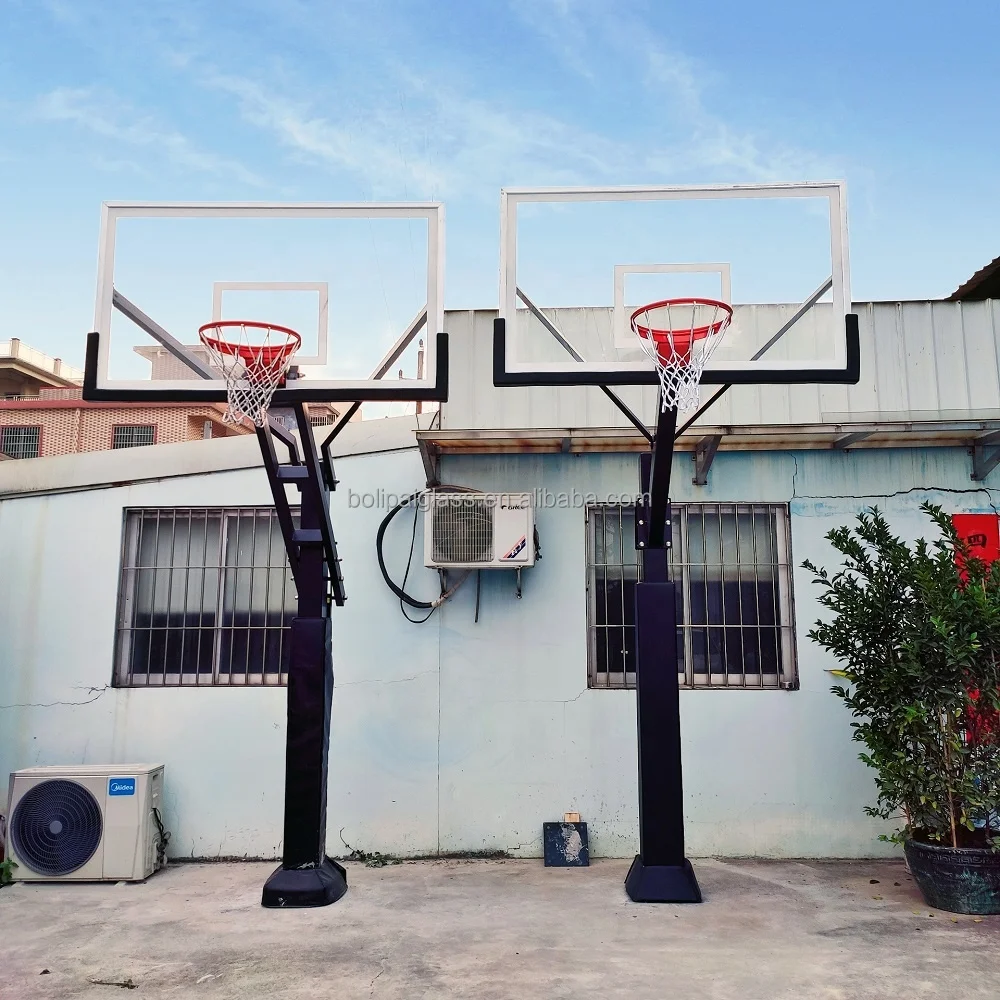 Made in China Inground Height Adjustable Basketball Hoop Stand Outdoor Basket Ball Pole with Light