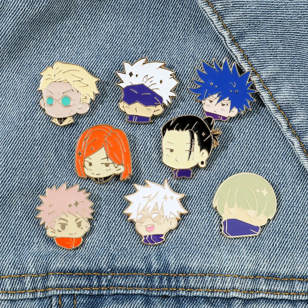 Wholesale Japan Cartoon Jujutsu Kaisen Pins Cute Gojo Cat Soft Anime ...