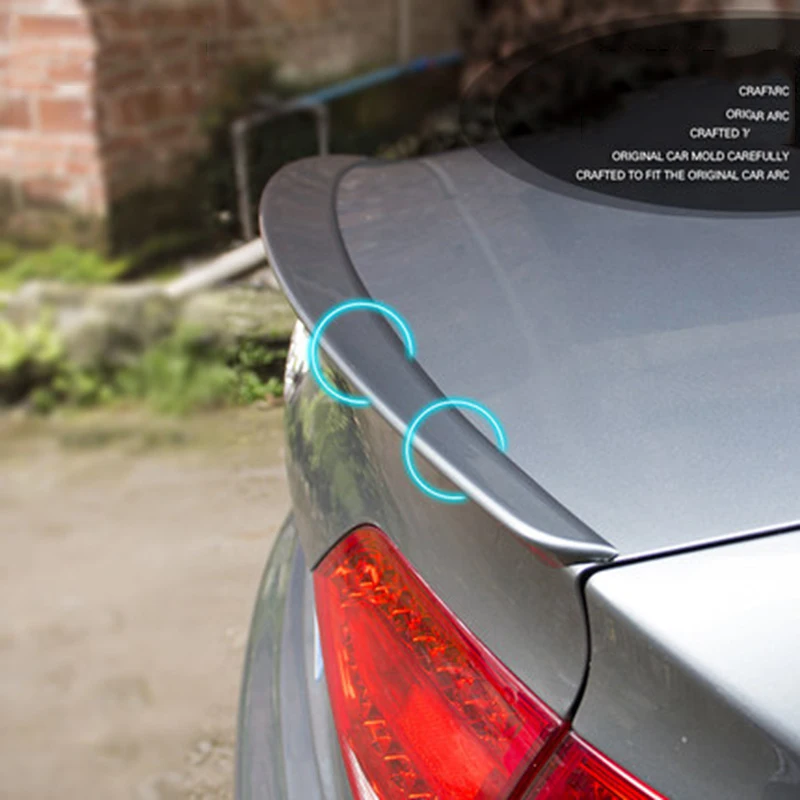 For Audi A4 B8 B8.5 4 Door Sedan 2009-2016  S4 Style ABS Rear Wing Roof Rear Box Decorated Spoiler Gloss Black carbon fiber look