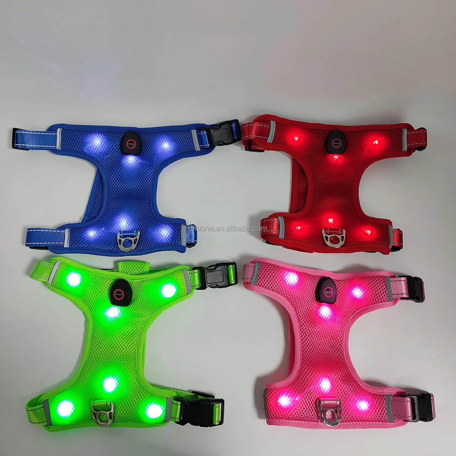 Umione Usb Rechargeable Illuminated Led Dog Harness Multi Size Light Up Dog Harness Led Dog