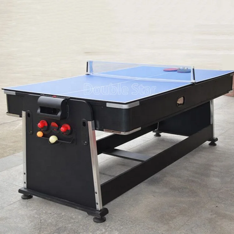 SZX Modern 4 in 1 Billiard & Pool Table with air Hockey and Tennis Dinning for Adult