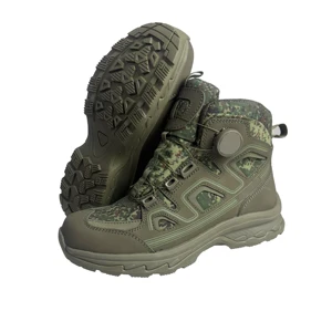 Nubuck Genuine Leather Breathable with Green CP Fabric Upper Factory Light  EVA Rubber Sole Outdoor Shoes for Men Hiking Outdoor