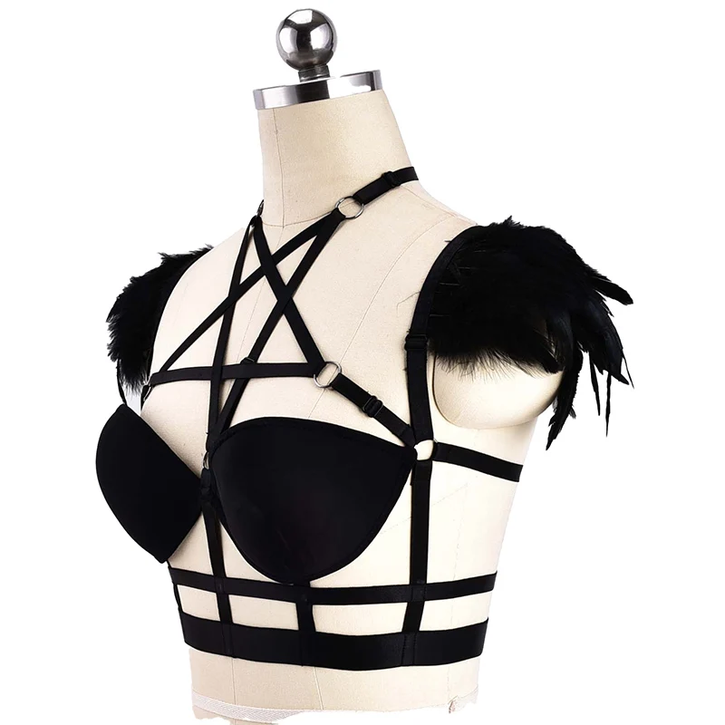 Free Size Woman Ballroom Dance Feather Bodysuit Breathable Sexy Adult Roleplay Costumes