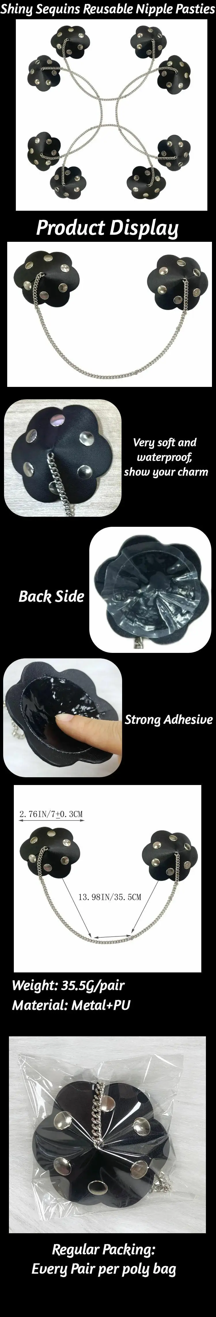 New Arrival Reusable Nipple Covers With Metal Chain Sexy Lingerie