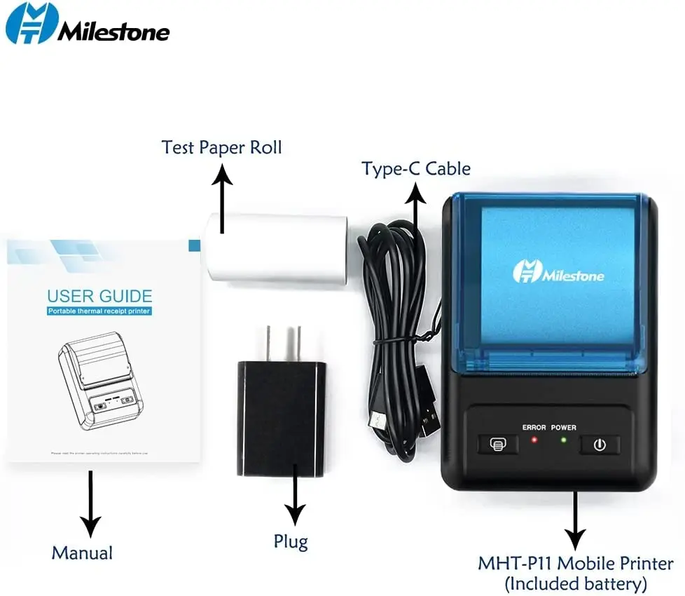 MHT-P11 ハンドヘルドPOSレシートプリンター ポータブルBluetooth 
