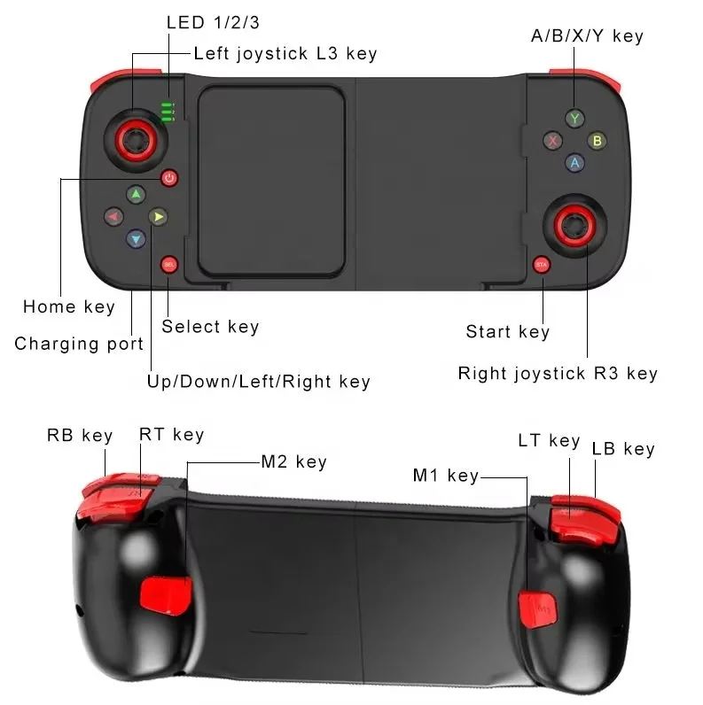 D3 Gamepad Telescopic Mobile Gaming Controller for PC IOS Android PUBG Switch PS4 Stretch Wireless 3D Joystick With Macro