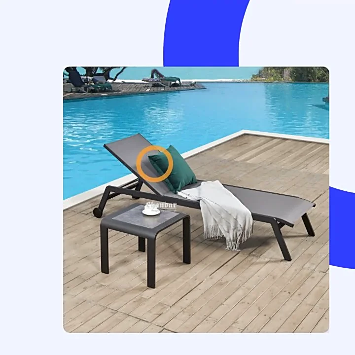 Commercial Modern Waterproof Outdoor Hotel Aluminum Recliner Sun