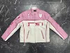 Giacca di pelle rosa