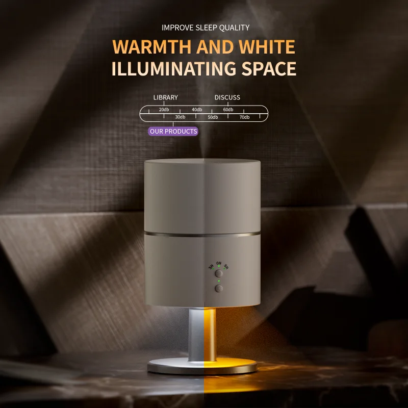 Adjustable 3-in-1 280ml Ultrasonic Aroma Diffuser Table Lamp with Night Light Essential Oil for Household Aromatherapy