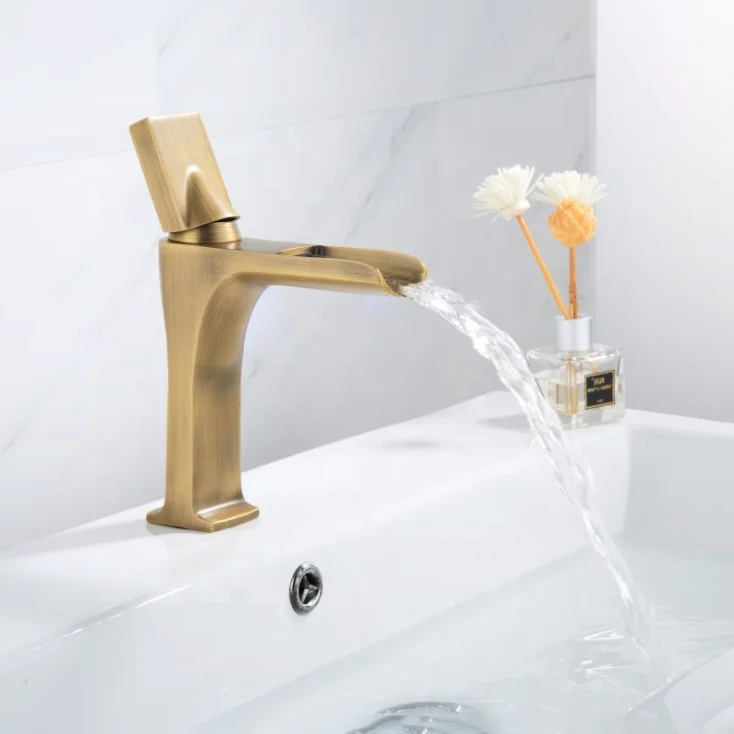 New Design Waterfall Basin Faucets Bathroom Torneira Antique Water Taps
