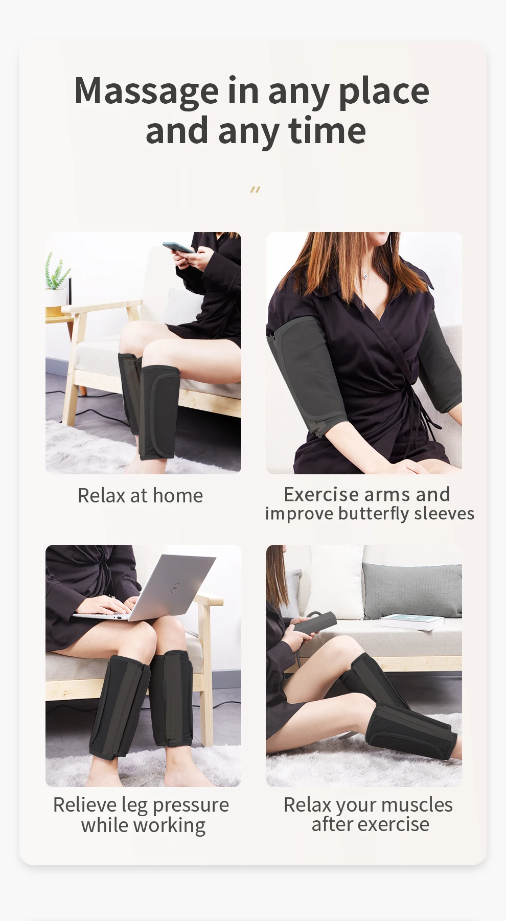 Compression Sleeve Leg Brace Wireless Foot Massager Relaxation Foot And