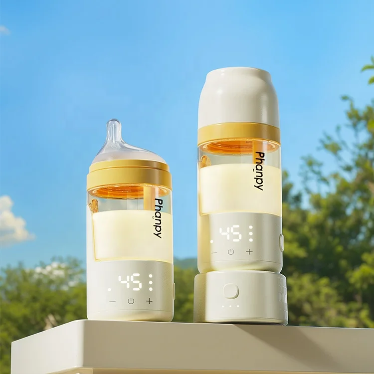 Smart Round Shape Milk Bottles Custom Simulated Breast Feeding Bottle Heater Thermostatic Water Bottle