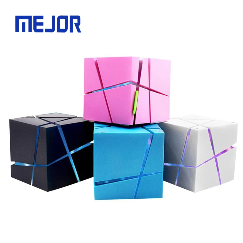 Dance Music 7 LED Flash RGB Home Sound Speakers One Music Stereo Wireless Cube 10W Subwoofer Speaker Box