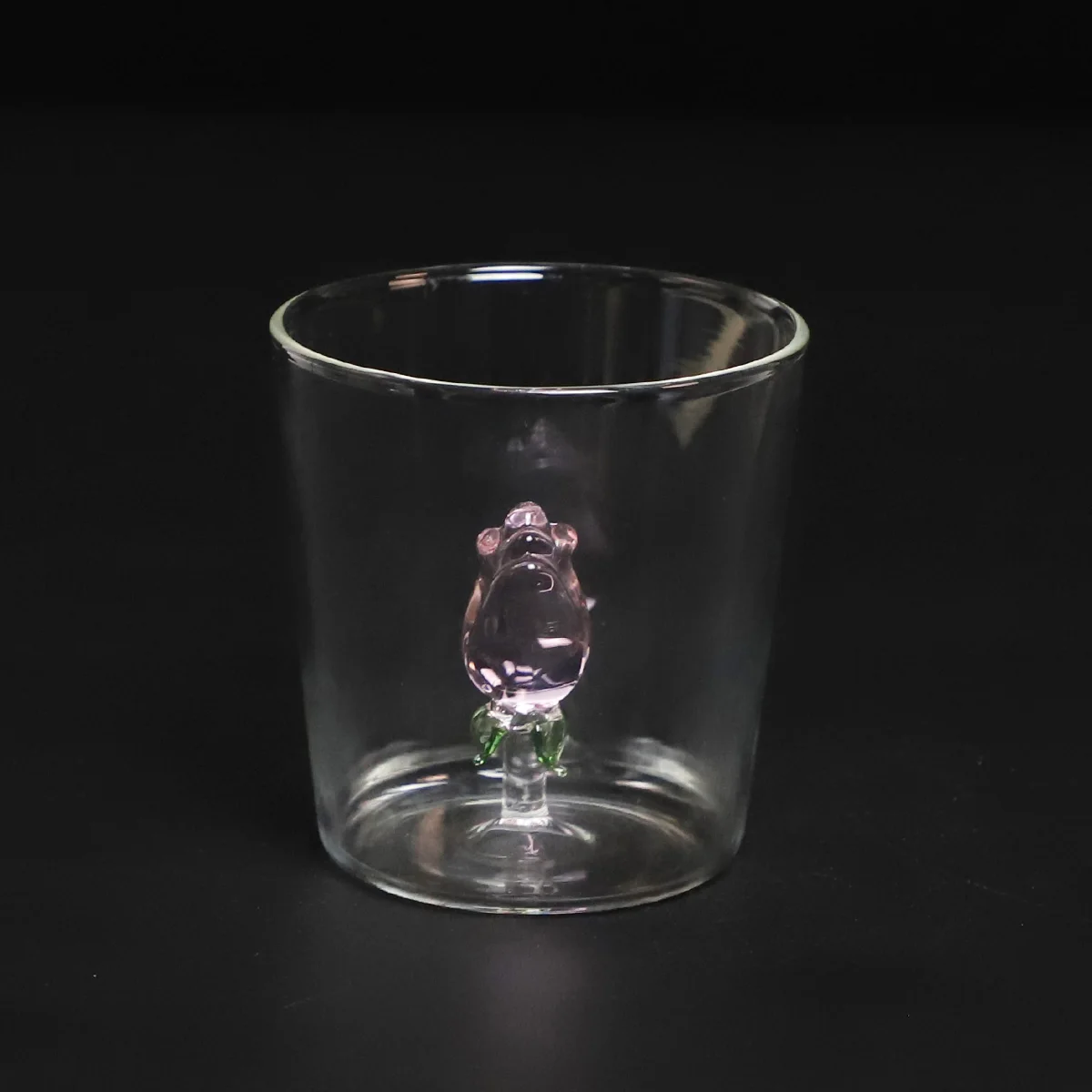 Custom Handmade Coffee Cup Clear High Borosilicate Glass Office Tea Cup Cute Colorful Mini Animal Figurine Inside factory