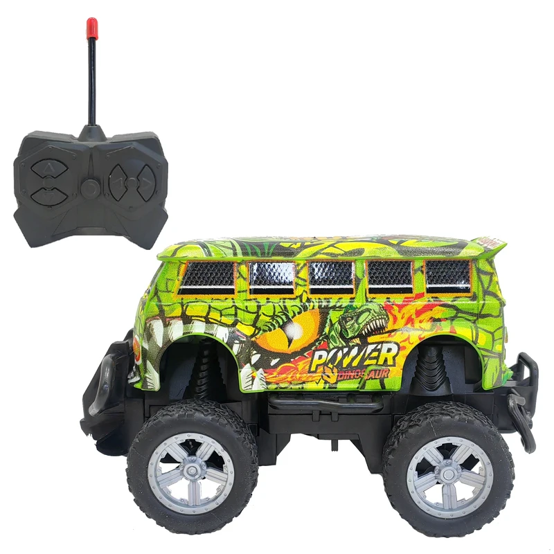 Remote Control Four Channel Simulation 1:43 Dinosaur Car Rc City Toy Bus