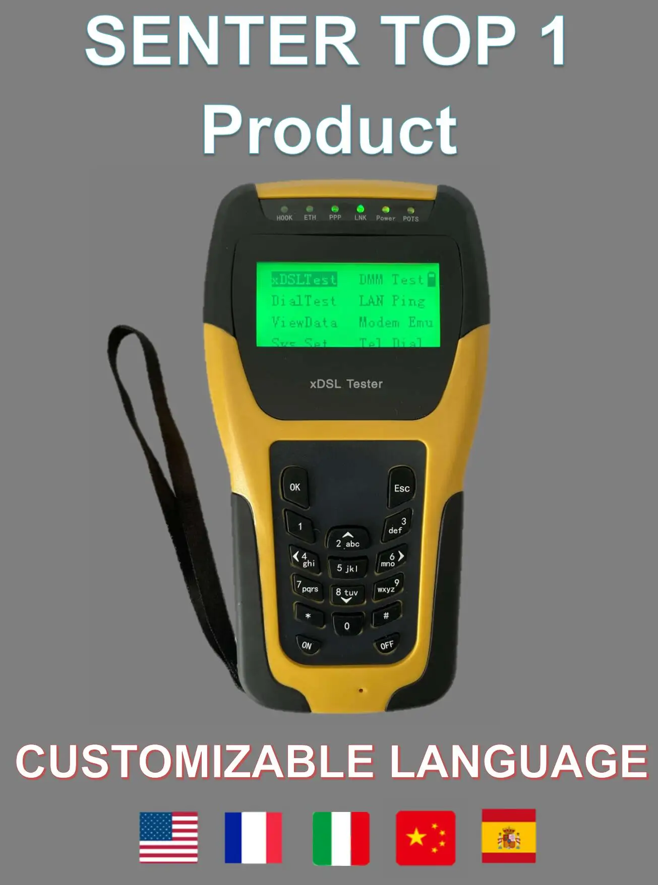 ST332B Basic VDSL2 Tester xDSL line test Shandong SENTER ADSL tester li battery SENTER DSL line terster