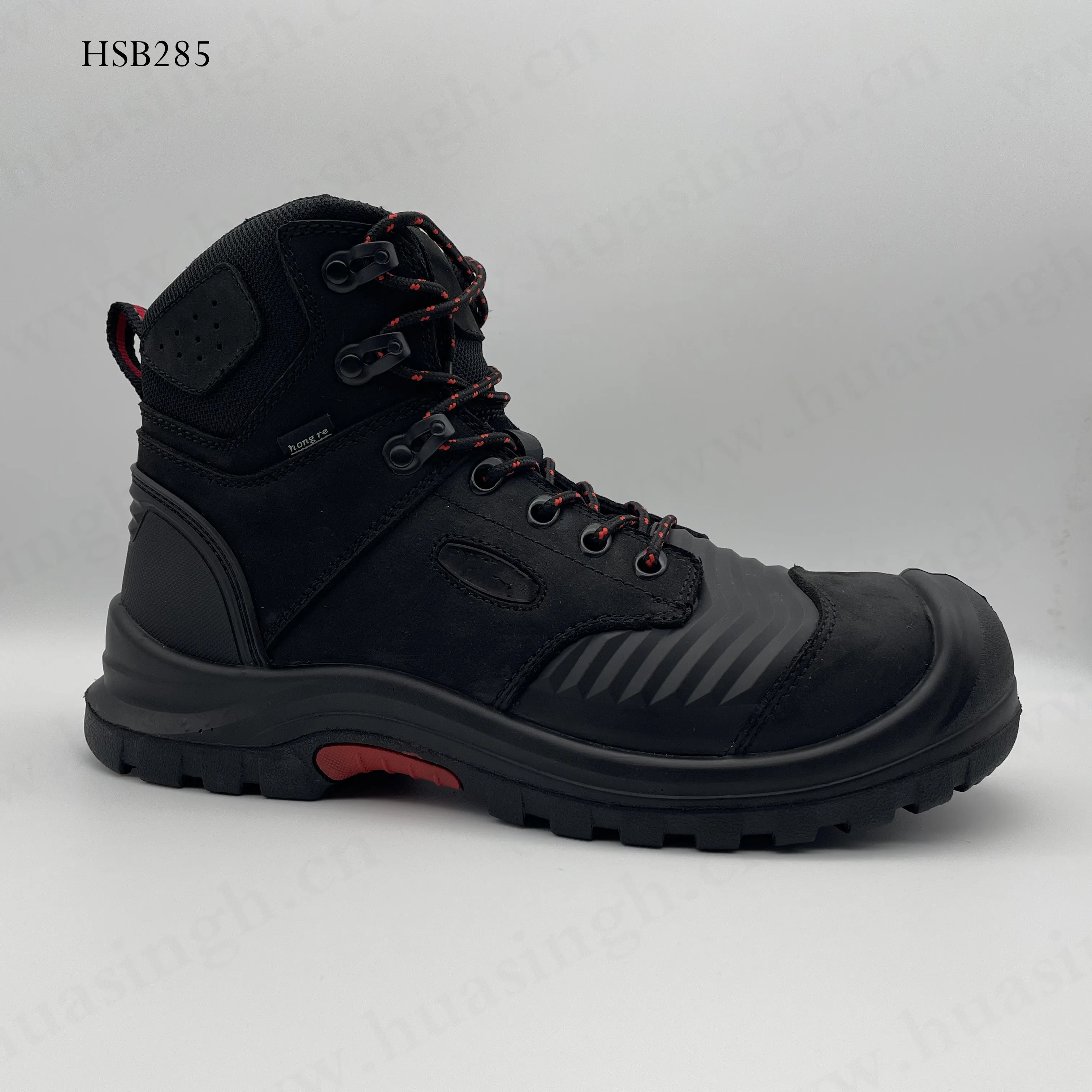 LXG,CE Authentication Non-metallic Middle Sole Insert Work Boots Anti-hit Black Safety Boots with Support System HSB285