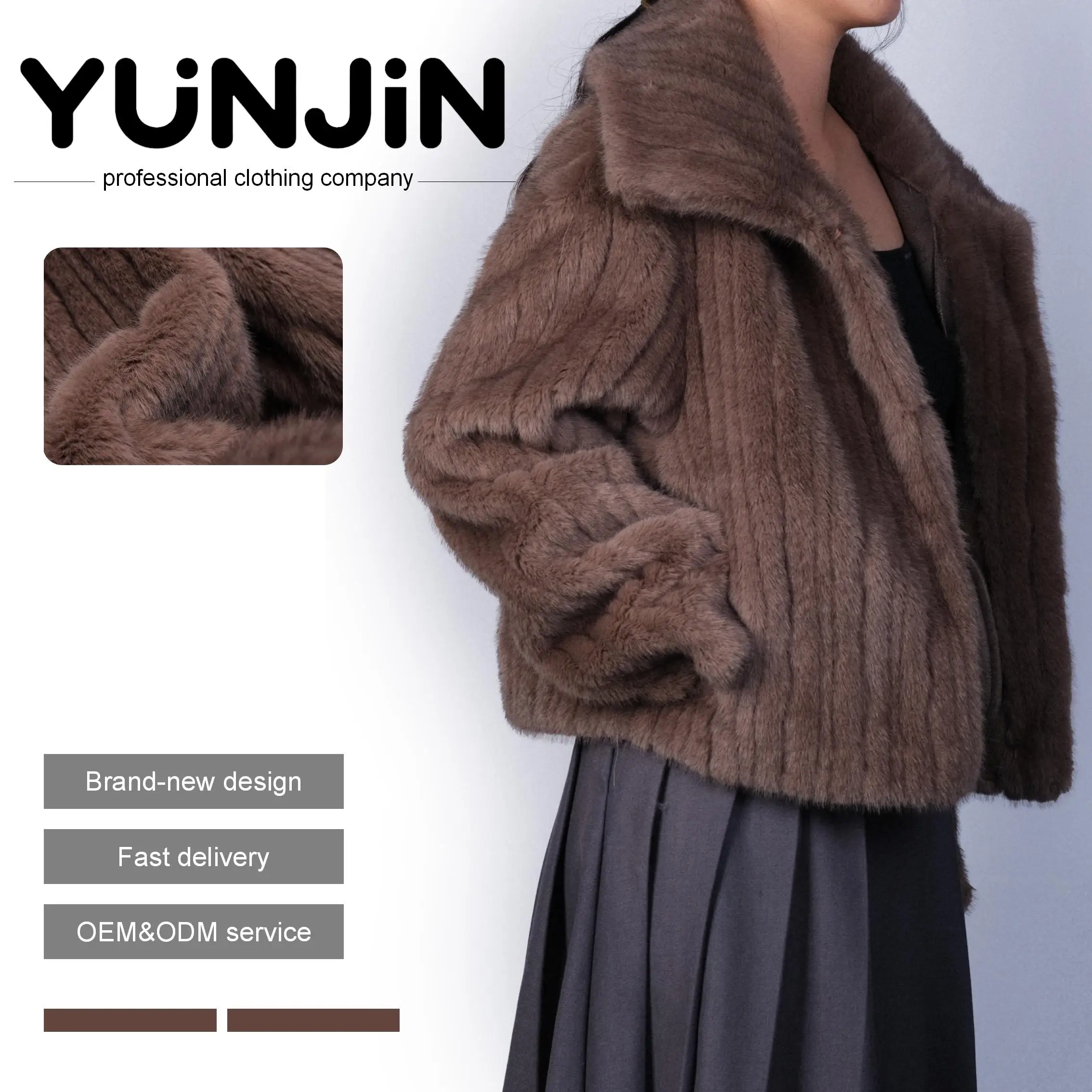 YUNJIN Retro Casual Women's Faux Mink Fur Hook